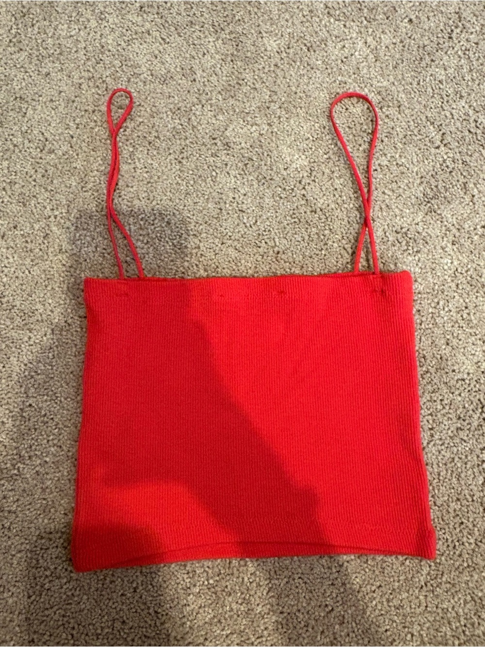Red sleeveless crop top